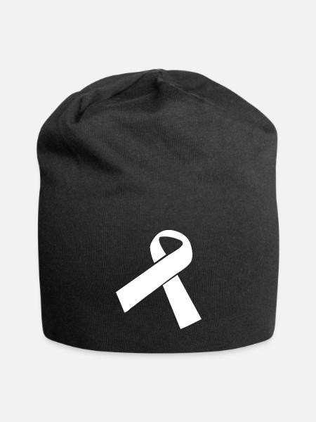 Support Ribbon - Jersey Beanie - black - Front