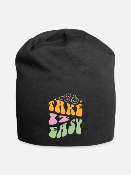 Take it Easy - Jersey Beanie - black - Front
