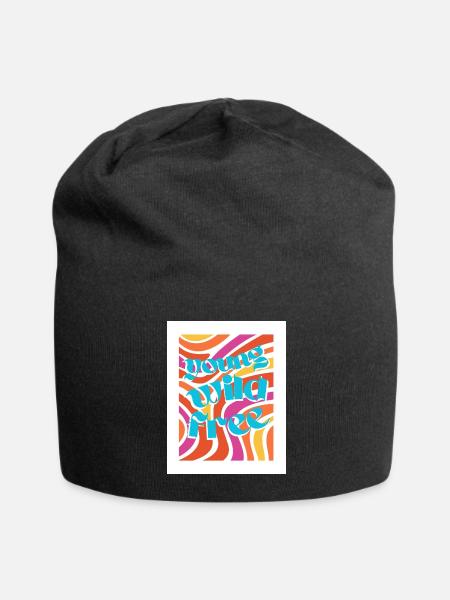 young, wild & free - Jersey Beanie - black - Front