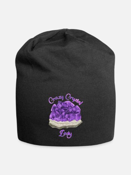 Healing Stone Esoteric Crazy Crystal Lady - Jersey Beanie - black - Front