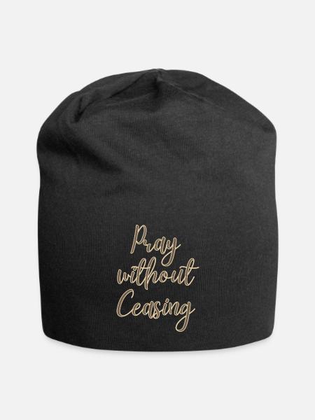 Pray Without Ceasing - Jersey Beanie - black - Front