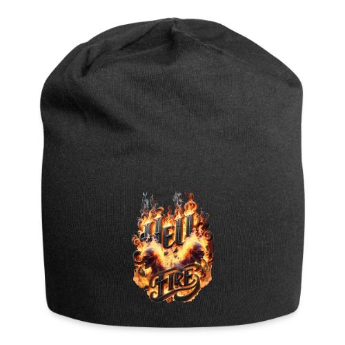 Hell Fire: Demonic Skulls Burn in Eternal Flames - Jersey Beanie
