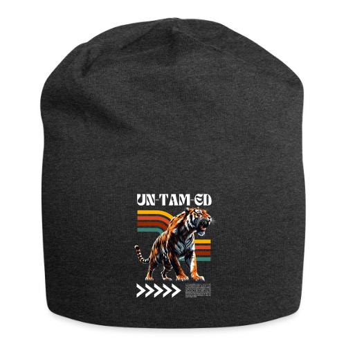 Unleash Your Wild Side: Fierce Tiger Print Design - Jersey Beanie