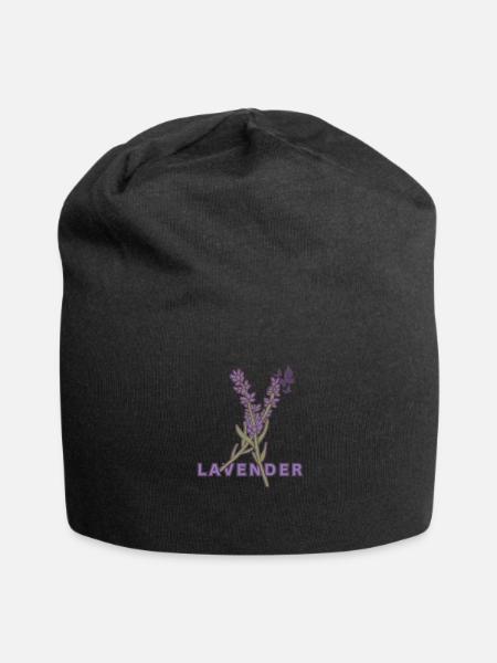 Lavender Dreams Flower Aesthetics - Jersey Beanie - black - Front