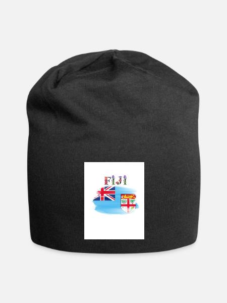 Fiji Floral Crest Art - Jersey Beanie - black - Front
