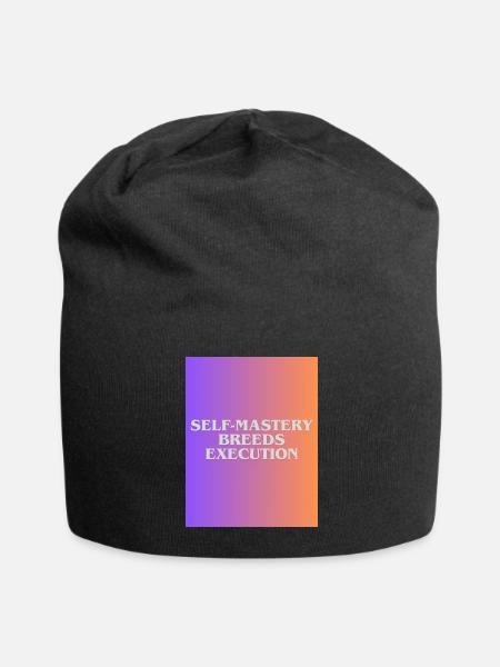 Self-Mastery Breeds Execution - Jersey Beanie - black