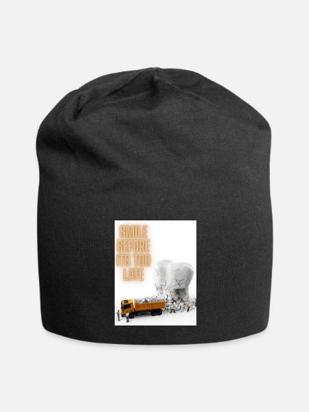 Smile Before Its Too Late - Jersey Beanie - black - Front