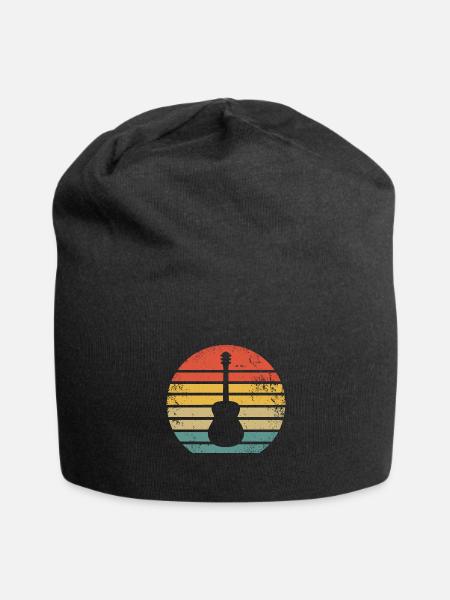 Acoustic Guitar Guitarist - Jersey Beanie - black
