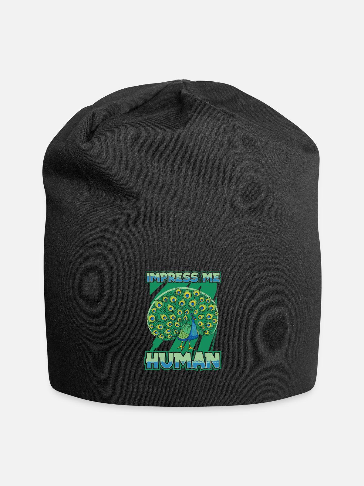 Peacock Peafowl - Jersey Beanie - black - Front