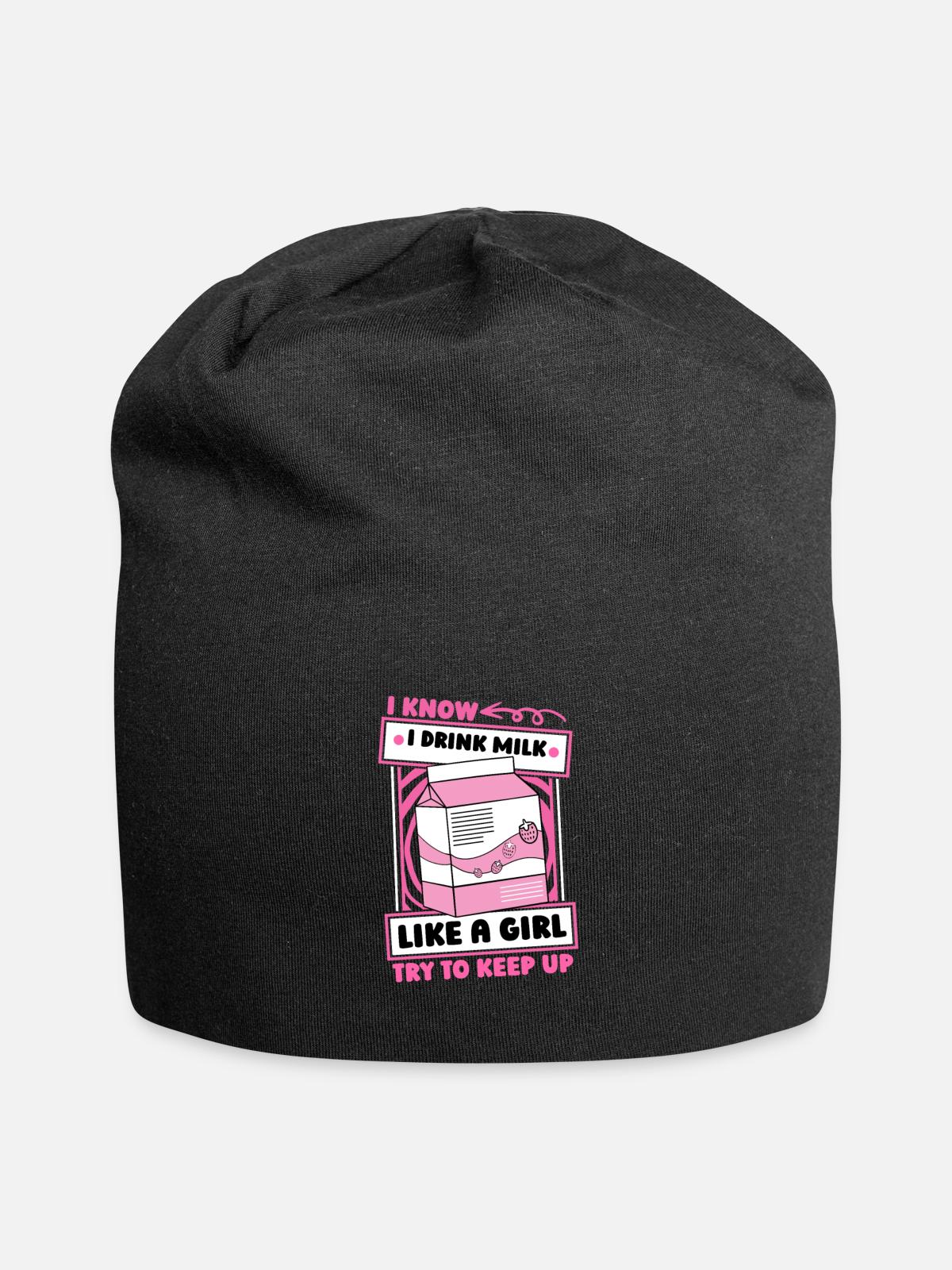 Milk Girl - Jersey Beanie - black - Front