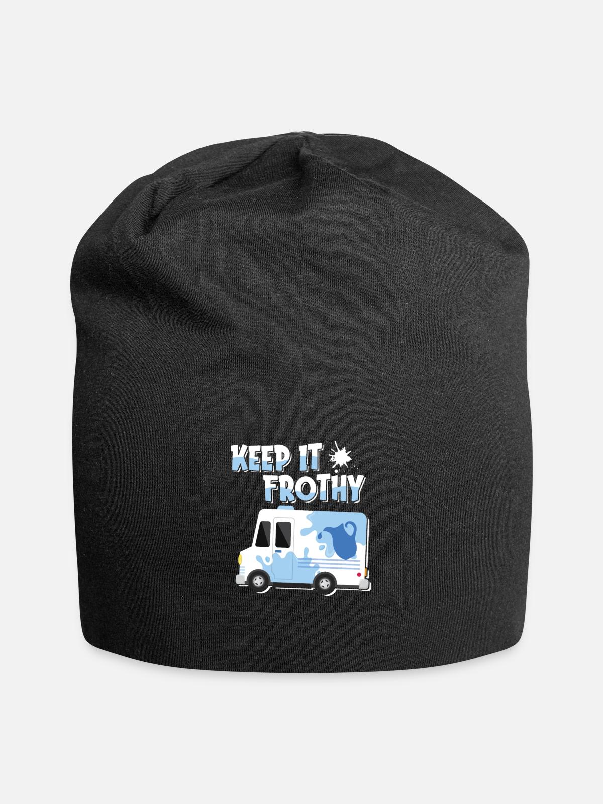 Milk Frothy Milk Truck - Jersey Beanie - black - Front