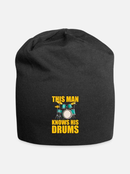 Drumming Drummer Cool - Jersey Beanie - black - Front