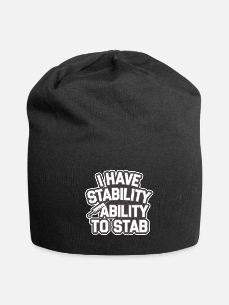 I Have Stability Ability To Stab 11 - Jersey Beanie - black - Front