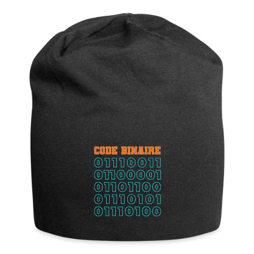 Hi in binary code - Jersey Beanie
