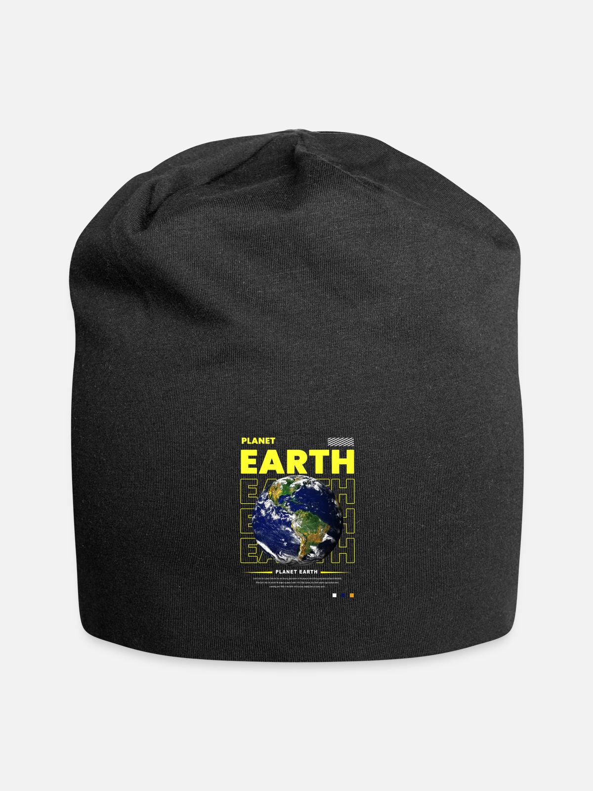 Planet Earth Streetwear - Jersey Beanie - black - Front