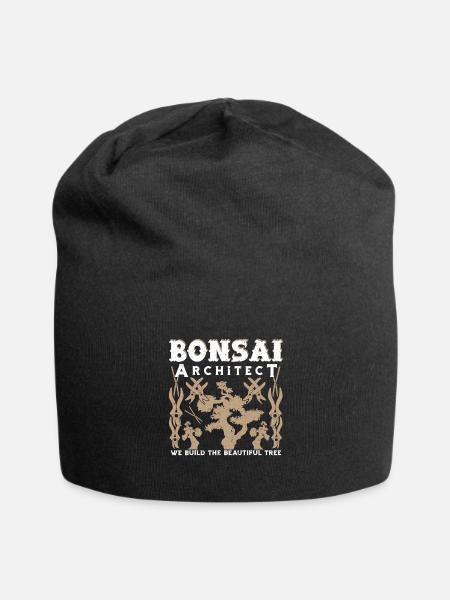 Japanese Bonsai Trees Gardener Funny Bonsai Tree - Jersey Beanie - black - Front