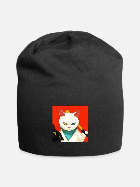 gangster purr - Jersey Beanie - black - Front