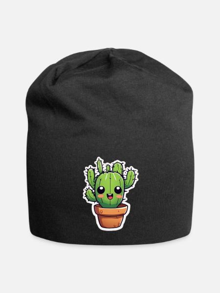 Cut cactus - Jersey Beanie - black - Front