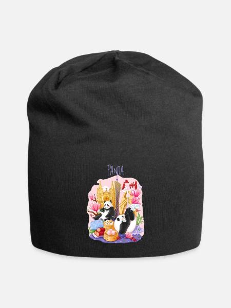YA YI XING YI🐼Giant Panda - Jersey Beanie - black - Front