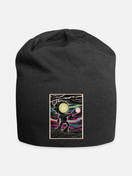 Mad Robot with Flashlight Hand - Jersey Beanie - black - Front