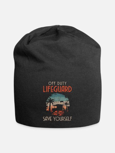 Lifeguard Edge Of The Pool Swimming Job - Jersey Beanie - black - Front
