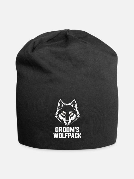 Groom's Wolfpack Logo Tee - Jersey Beanie - black - Front
