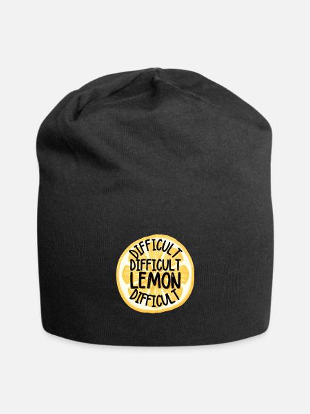 Difficult Difficult Lemon Difficult - Jersey Beanie - black - Front