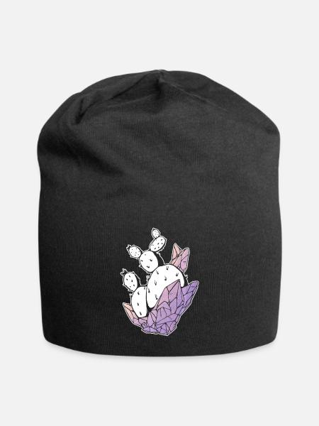 Cactus Geode Crystal Southwest Premium T Shirt - Jersey Beanie - black - Front