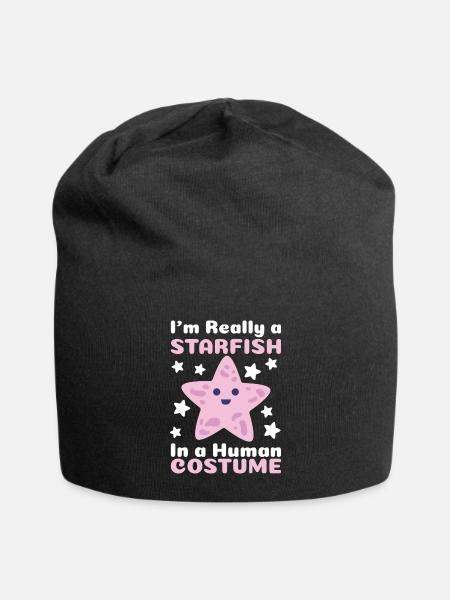 I m Really A Starfish In A Human Costume - Jersey Beanie - black