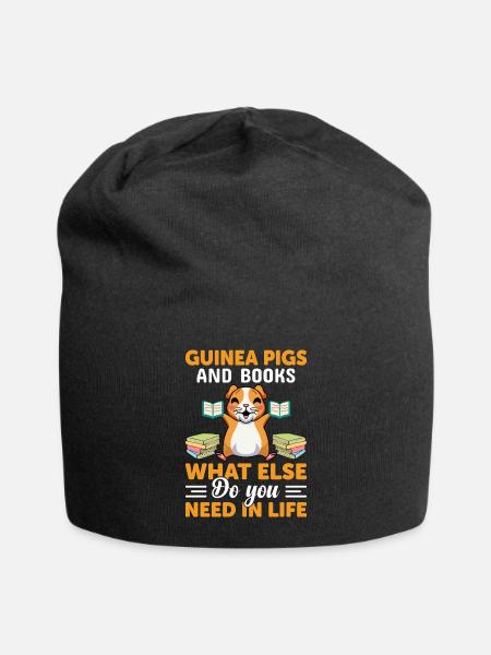Guinea Pigs Books What Else Do You Need In Life - Jersey Beanie - black