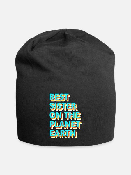 Best sister on the planet earth - Jersey Beanie - black - Front