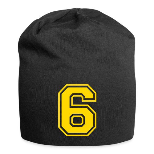 Number 6 in a classic athletic collegiate font - Jersey Beanie