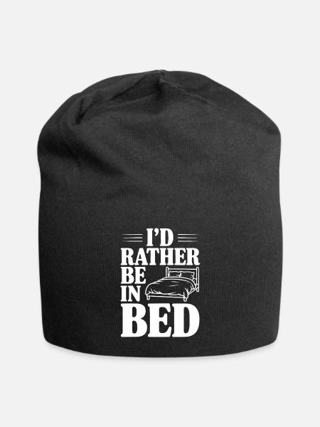 I'd Rather Be In Bed - Jersey Beanie - black - Front