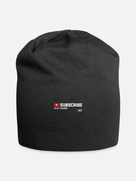 Subscribe to my channel - online streamer - Jersey Beanie - black - Front