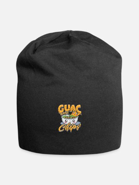 Guac & chips - Avocado - Jersey Beanie - black - Front