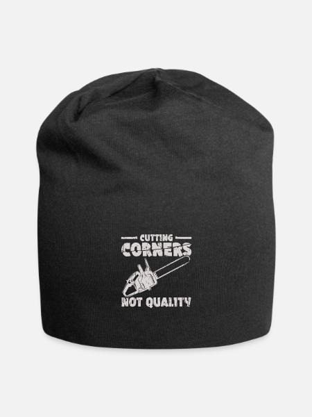 Cutting corners, not quality - Chainsaw - Jersey Beanie - black - Front