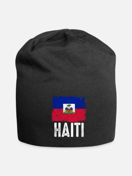Haitian Holidays Haiti Flag - Jersey Beanie - black - Front