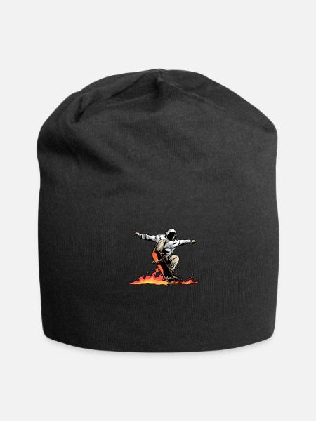 Skateboard Skateboarder Skateboarding Skater - Jersey Beanie - black - Front