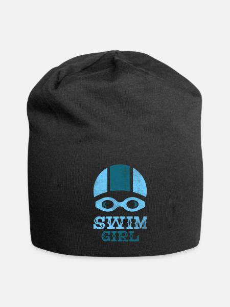 Girl Kids Swimming Swimmers - Jersey Beanie - black