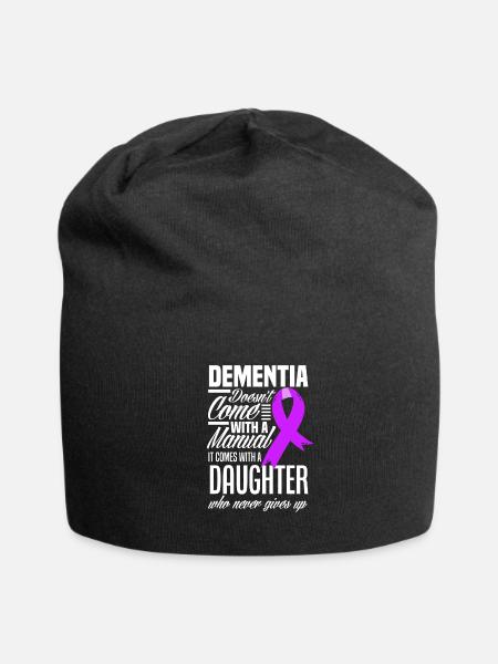 Daughter Never Gives Up Dementia Awareness - Jersey Beanie - black