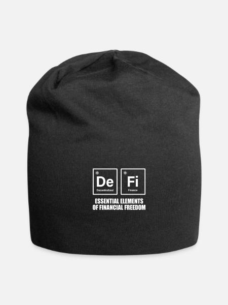 DeFi Decentralized Finance Blockchain Crypto #defi - Jersey Beanie - black - Front
