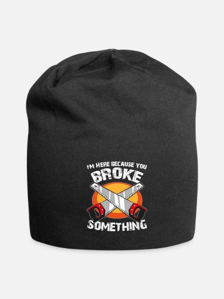 I am Here because you broke something Handyman Dad - Jersey Beanie - black - Front