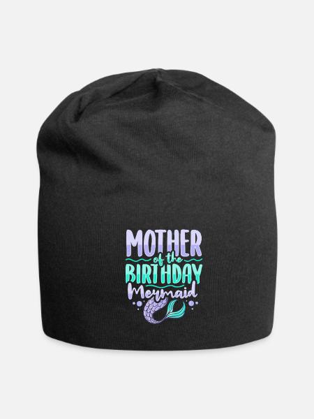 Mother of the birthday mermaid Mermaid Mom - Jersey Beanie - black - Front