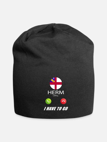 Herm is calling Is calling Flag Saying - Jersey Beanie - black - Front