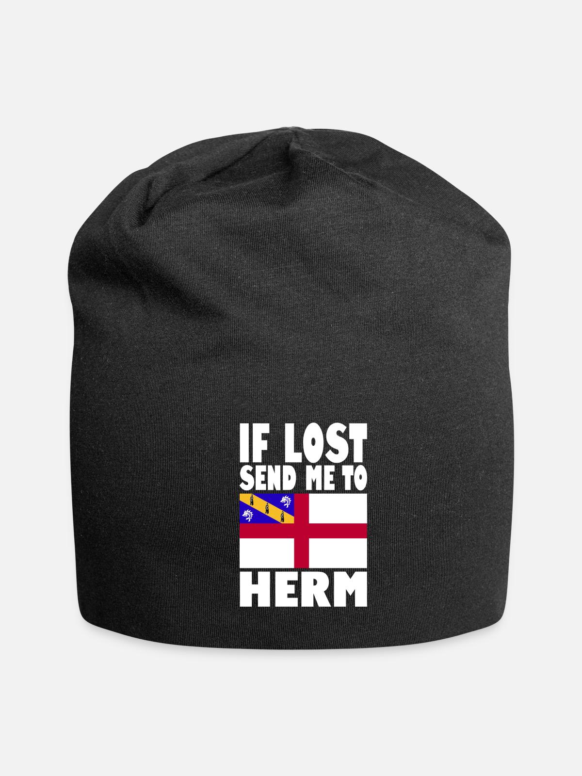 Herm Flag Saying - Jersey Beanie - black - Front