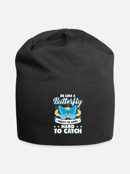 Butterfly Meme Design for Butterfly Lover - Jersey Beanie - black - Front