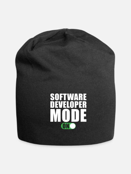 Software Developer Mode on - Jersey Beanie - black - Front