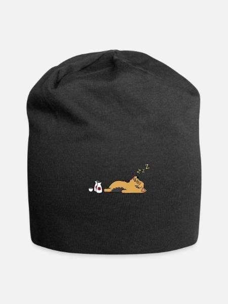 Yorkshire Terrier Sake Drunk - Jersey Beanie - black - Front