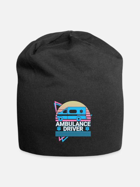 Chauffeur d’ambulance Retro - Tuque en jersey - noir - Devant