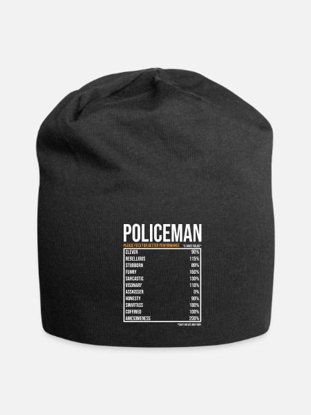 Policeman Daily Value funny Policeman - Jersey Beanie - black - Front
